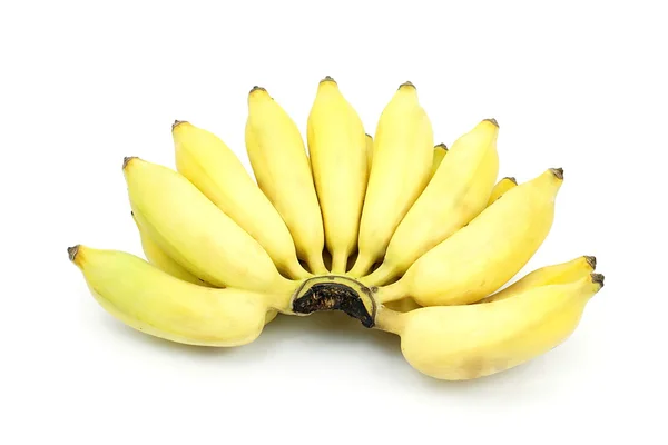 Asian Cultivate banana. Amarelo asiático banana no isolado branco bac — Fotografia de Stock