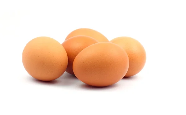 Beyaz arka plan üzerinde kahverengi yumurta — Stok fotoğraf
