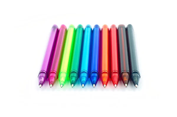 Kolorowy długopis na białym tle — Zdjęcie stockowe