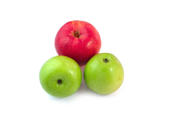 Pomme rouge et verte isoler fond blanc — Photo
