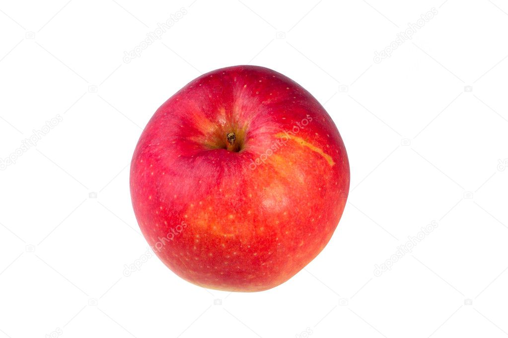 Red yellow apple isolate white background