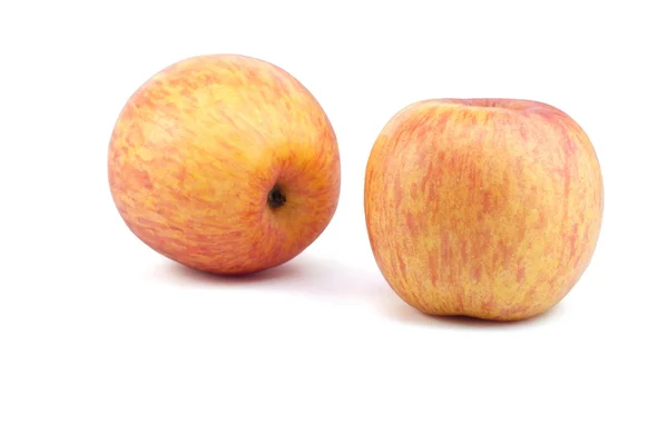 Deux pomme rouge jaune isoler fond blanc sélectionner focus — Photo