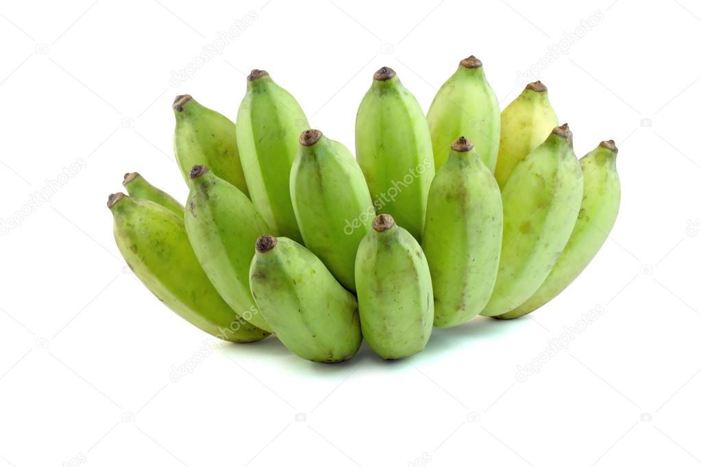 Cultivate green banana isolate white background