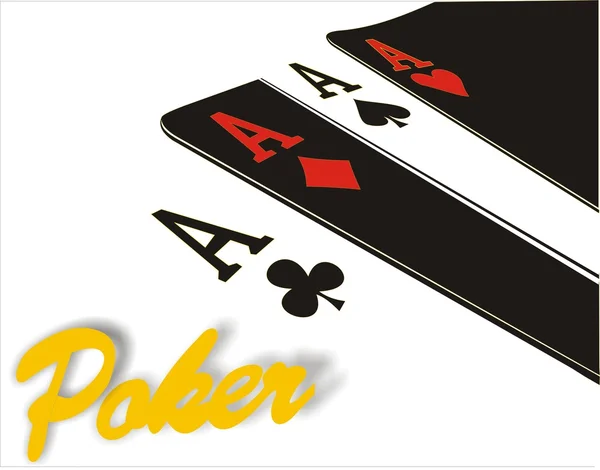 Poker assi in bianco e nero — Vettoriale Stock