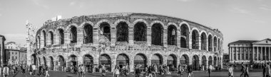 Arena di Verona siyah ve beyaz Panorama