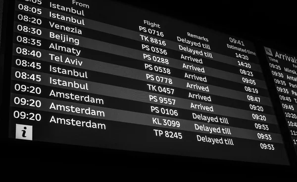 Gecikmeli bilgi panosu havaalanında geldi