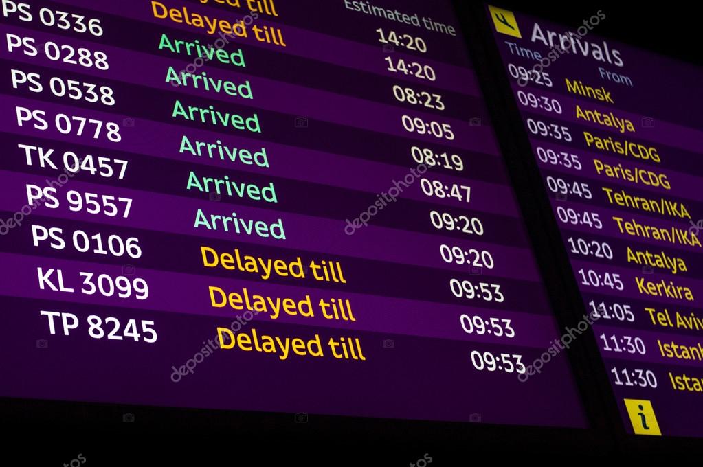 Delayed Till And Arrival Flight Status Information Stock Photo C Leitwolf 120022070