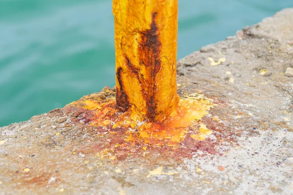 Yellow colored rusty metal construction