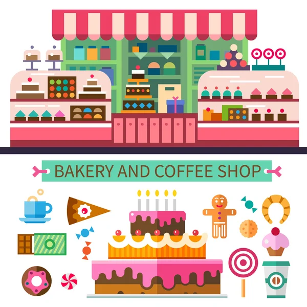 Piekarnia i sklep z kawą — Zdjęcie stockowe