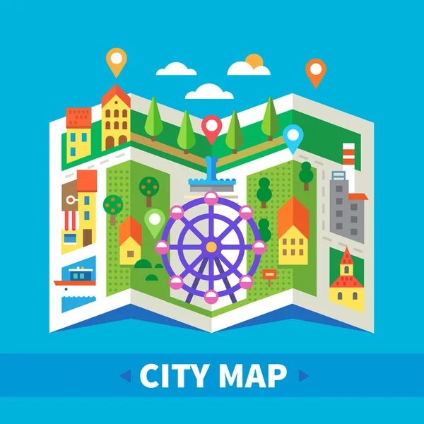 City map. Navigator — Stock Vector