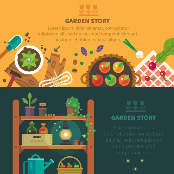 Garden backgrounds for site — Stock Vector