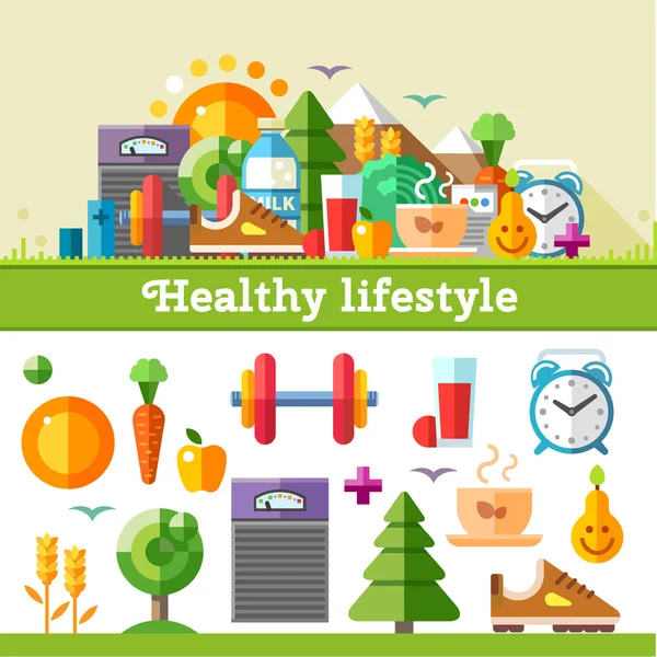 Υγιής τρόπος ζωής — Διανυσματικό Αρχείο