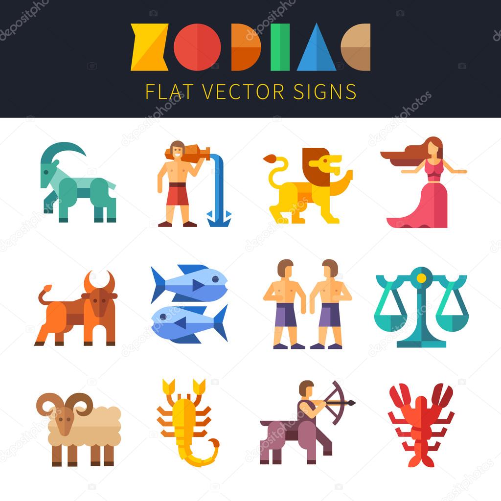 Flat zodiac signs, astrology