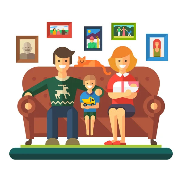 Happy family — Stock Vector