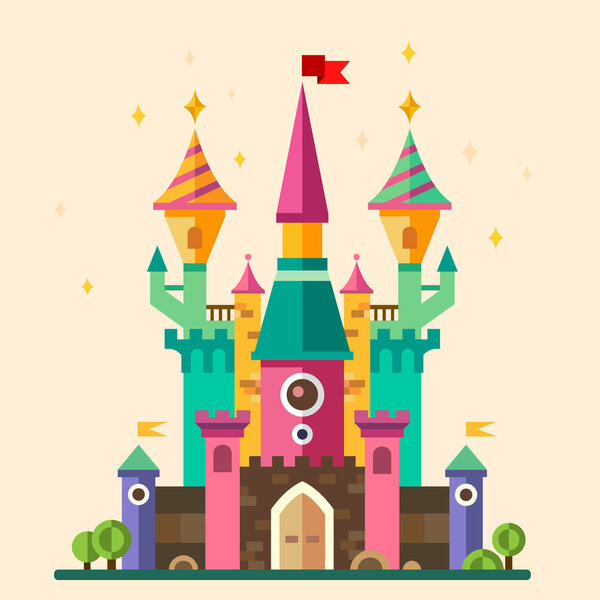 Magical fabulous cartoon castle