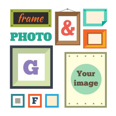 Farklı renkli fotoğraf çerçeveleri