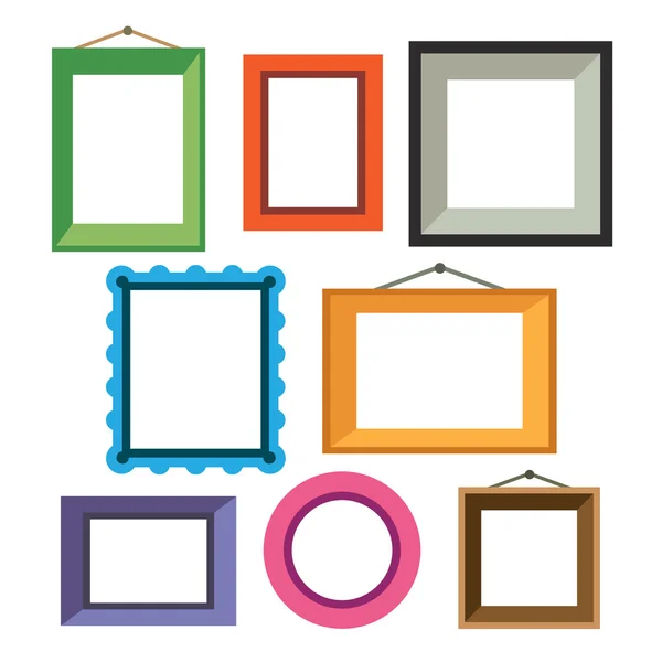 Vector set verschillende kleurrijke fotoframes — Stockvector