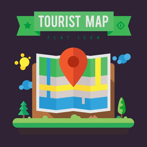 Turistatérkép. Navigáció — Stock Vector