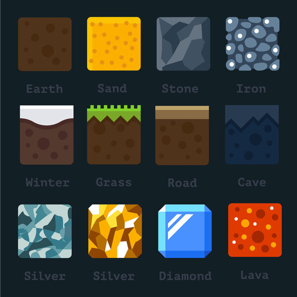 Different materials and textures for the game