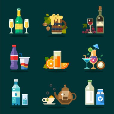 Vektör içki Icon set