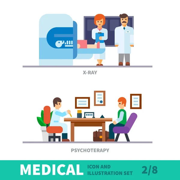 Ilustração médica da recepção no médico — Vetor de Stock