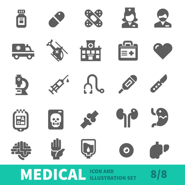 Conjunto de iconos médicos — Vector de stock