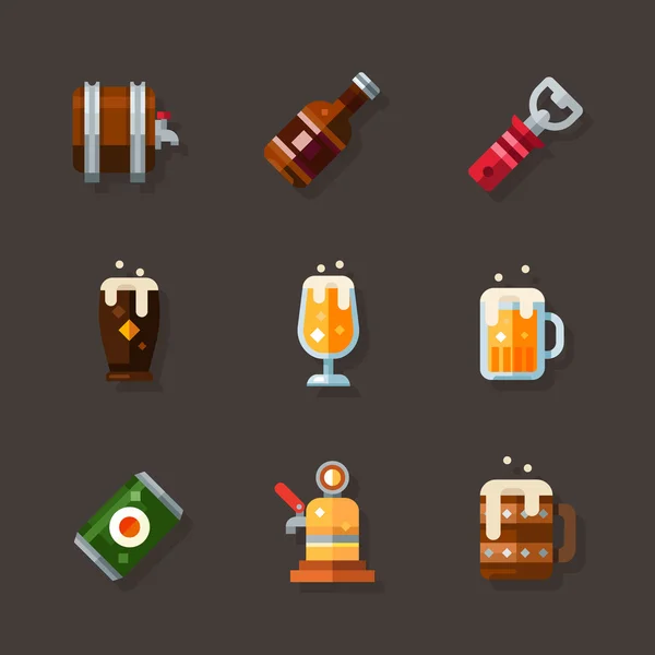 Bier icoon set — Stockvector