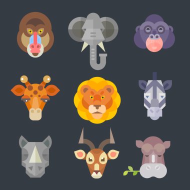 Afrika hayvan simgesi renk kümesi