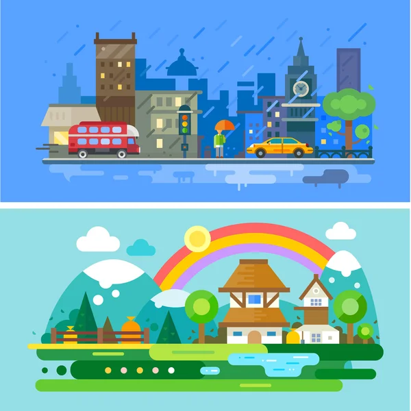 Paisaje otoñal — Vector de stock