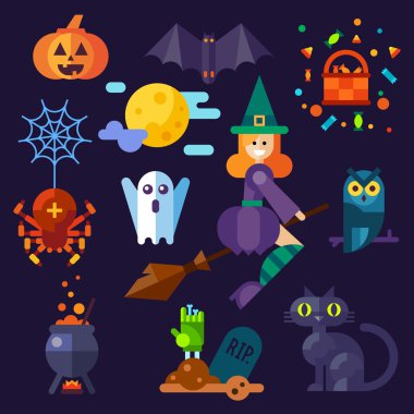 Karanlık halloween seti.
