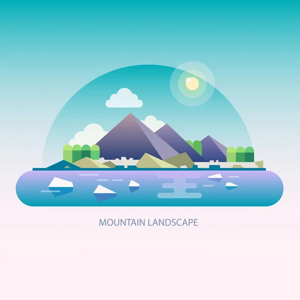 Bonita vista de montaña . — Vector de stock