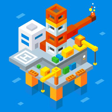 Petrol çıkarma. Deniz petrol sondaj platformu.