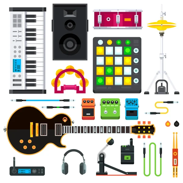 Instrumentos musicais de rock e pop . —  Vetores de Stock