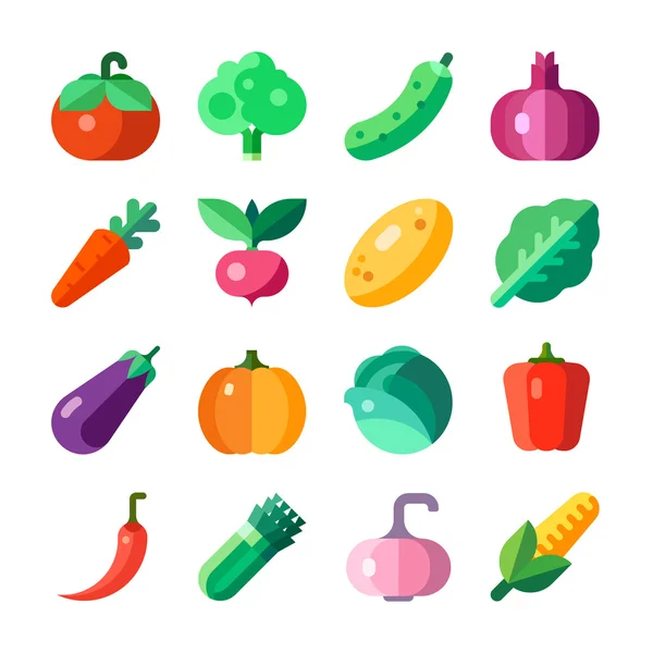 Conjunto de verduras aisladas . — Vector de stock