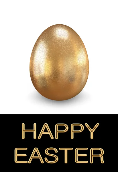 Cartão de saudação com Páscoa. Um ovo dourado . — Fotografia de Stock