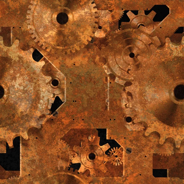 Seamless rusty mechanical background. — Stock Photo, Image