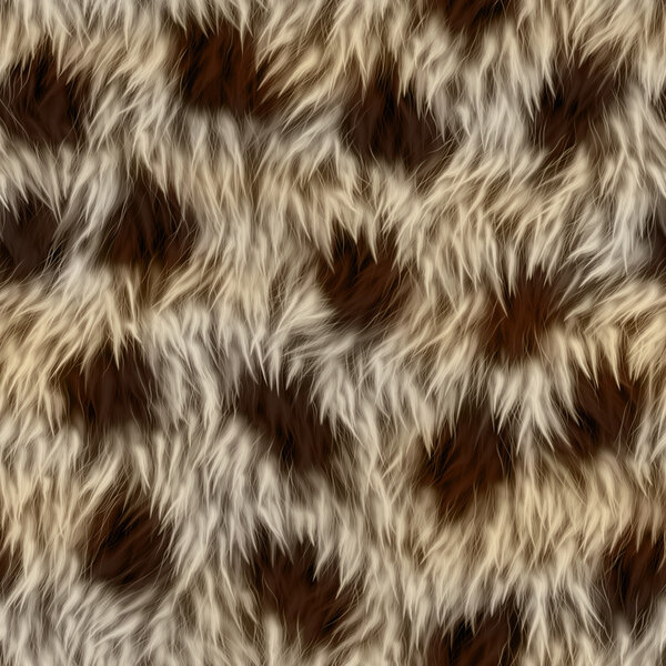 Seamless fluffy spotted fur with long pile.