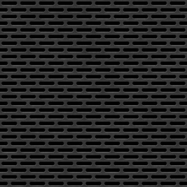 Seamless perforated black panel background.
