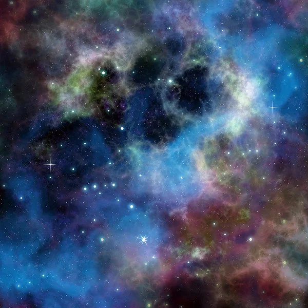 Deep outer space background with stars and nebula and gas cloud. — Stock Photo, Image