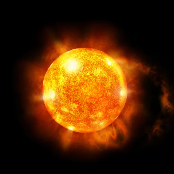 An image of a detailed sun in space. Flash in the sunshine. — Stock Photo, Image