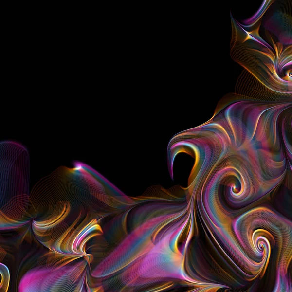 Psychedelic iridescent composition with empty space for text mes — 图库照片