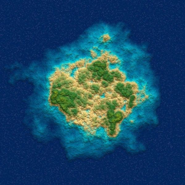 Isola tropicale nell'oceano. Vista dall'alto . — Foto Stock
