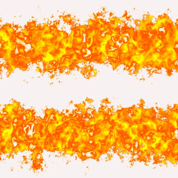 Seamless set flames, fire on a white background. Free space for — Stock Photo, Image