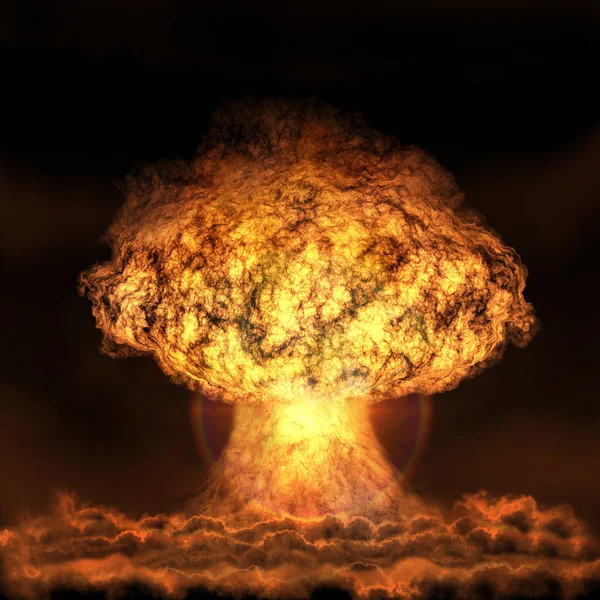 Explosión de bomba nuclear. Guerra nuclear. Una alta resolución . —  Fotos de Stock
