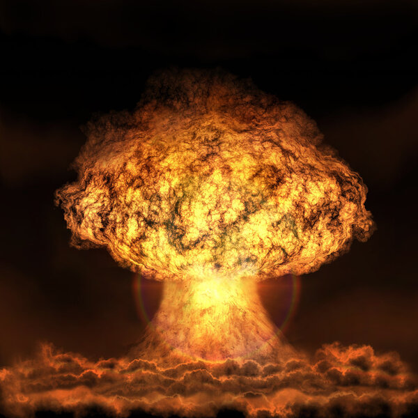 Explosion of nuclear bomb. Nuclear war. A high resolution.