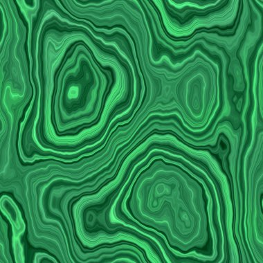 Cilalı malakit kesintisiz yüzey. Mineral kesit. Bir hig