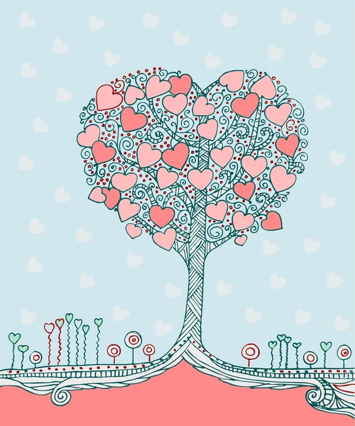 Carte postale de la Saint-Valentin. Dessin vectoriel . — Image vectorielle