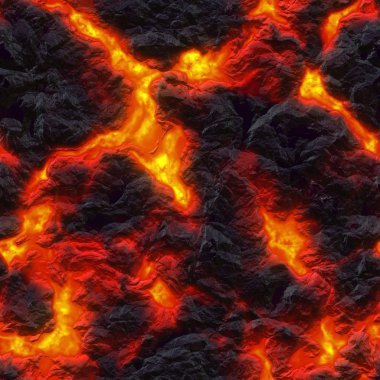 Seamless texture of molten lava. Hot magma background. A high re clipart