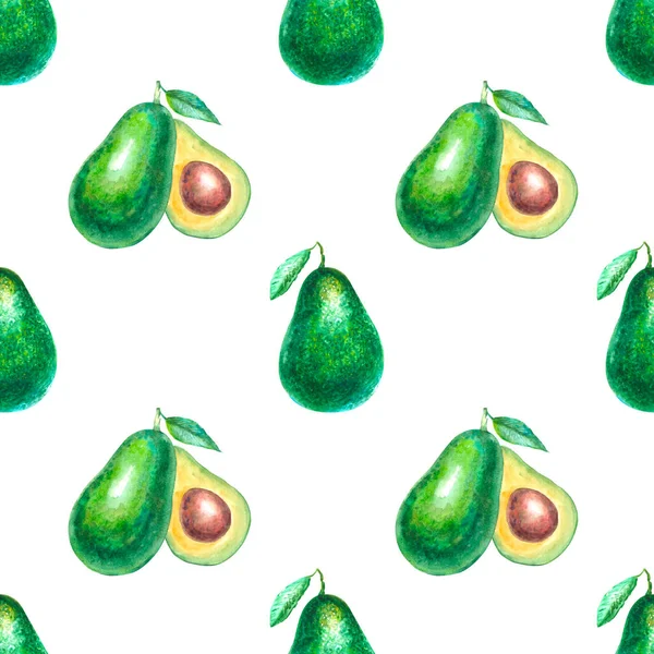 Seamless Avocado Pattern Bone White Background White Color Background Organic — Stock Photo, Image