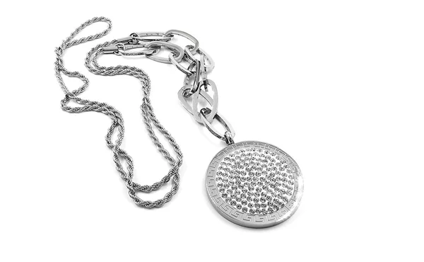 Silver necklace for women — Stock Photo, Image